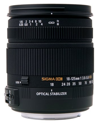 image objectif Sigma 18-125 18-125mm F3.8-5.6 DC OS HSM pour Canon