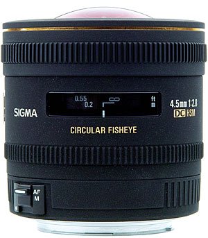 image objectif Sigma 4.5 4.5mm F2.8 Fish Eye circulaire DC EX HSM pour minolta