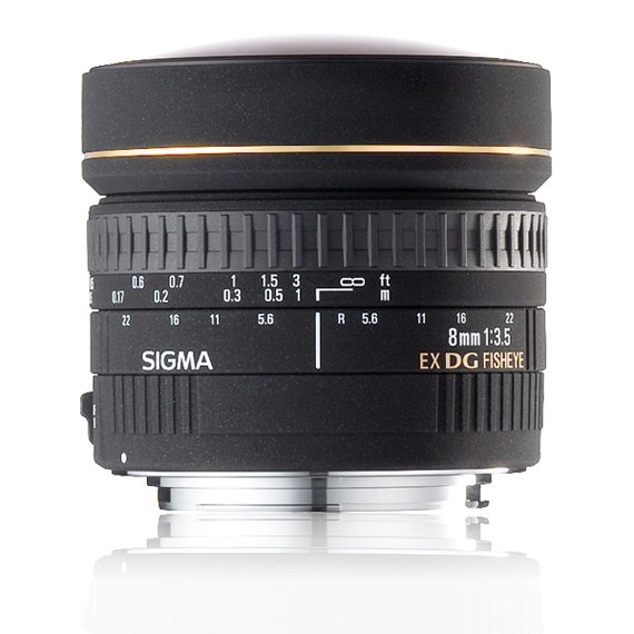 image objectif Sigma 8 8mm F3.5 EX DG CIRCULAR FISHEYE pour Sony